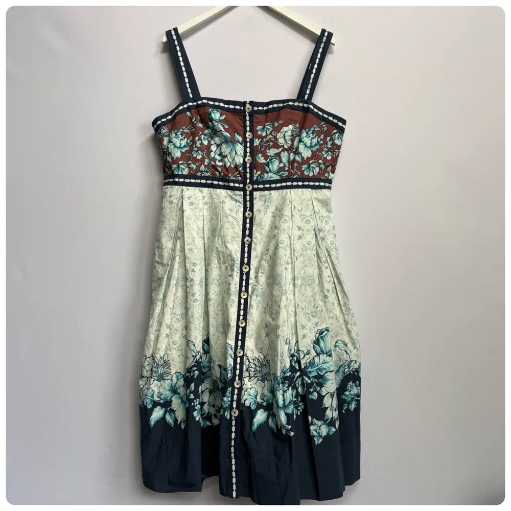 NWT Anthropologie Maeve Sleeveless Square-Neck Button-Front Midi Dress, L - Picture 9 of 14